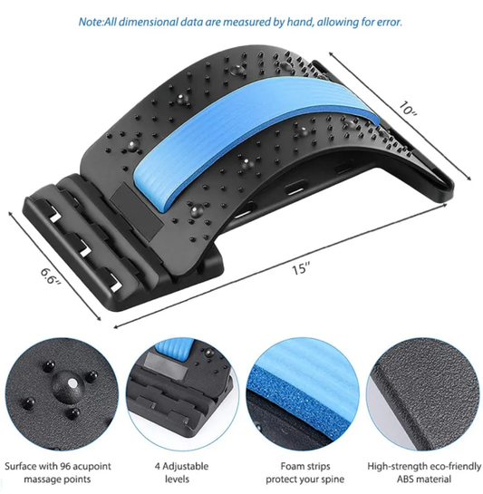 Adjustable lumbar back stretcher with multiple levels