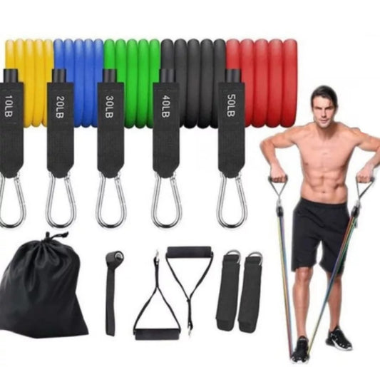 Set of 11 pcs resistance bands for full body workout