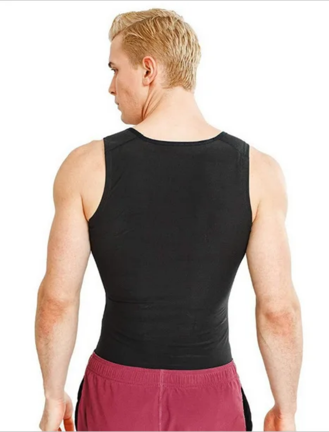 Person wearing a black tank top