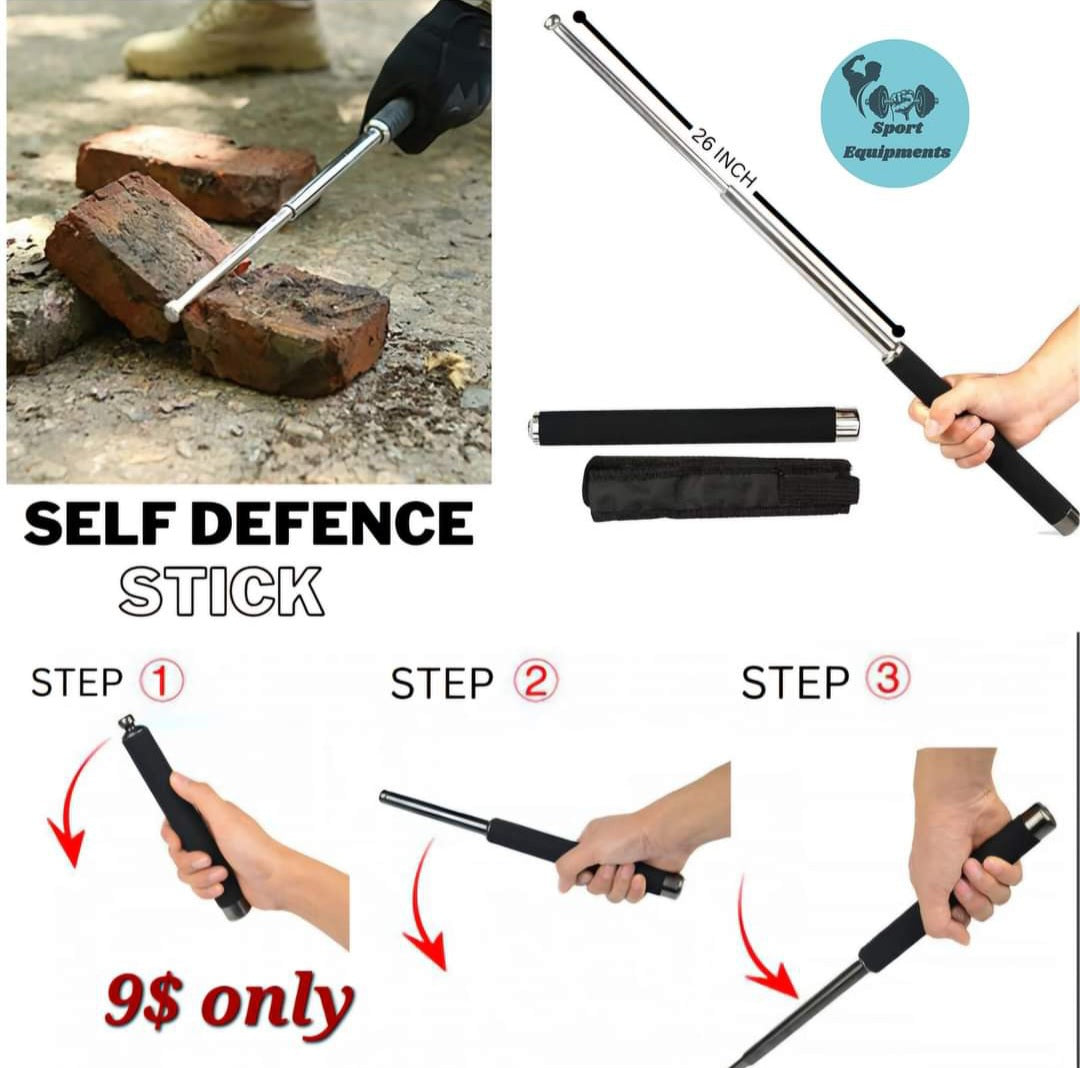images showing a collapsible self-defense stick.