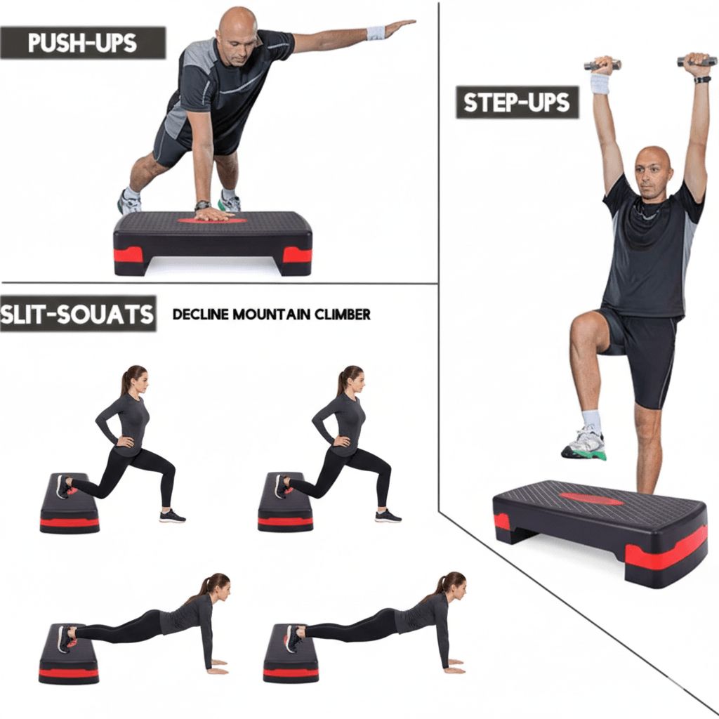 Step exerciser with 2 height levels