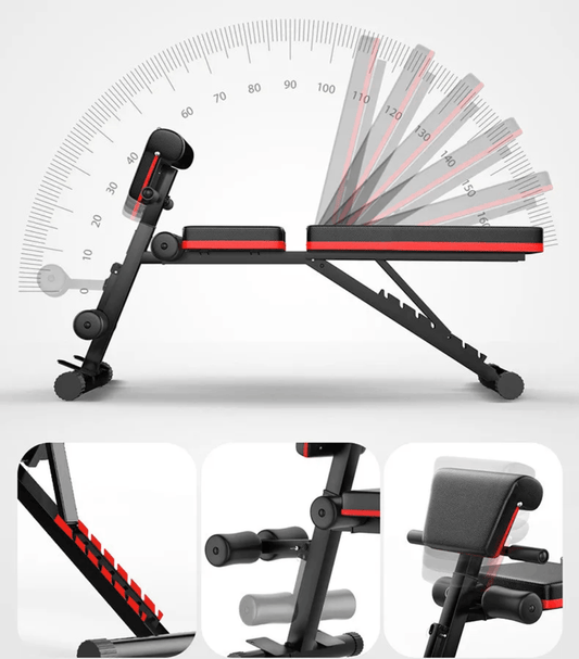 Adjustable gym bench with multiple angles