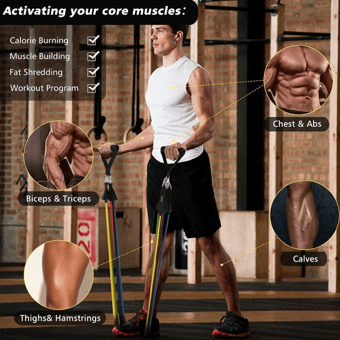 Full body resistance band training for home 