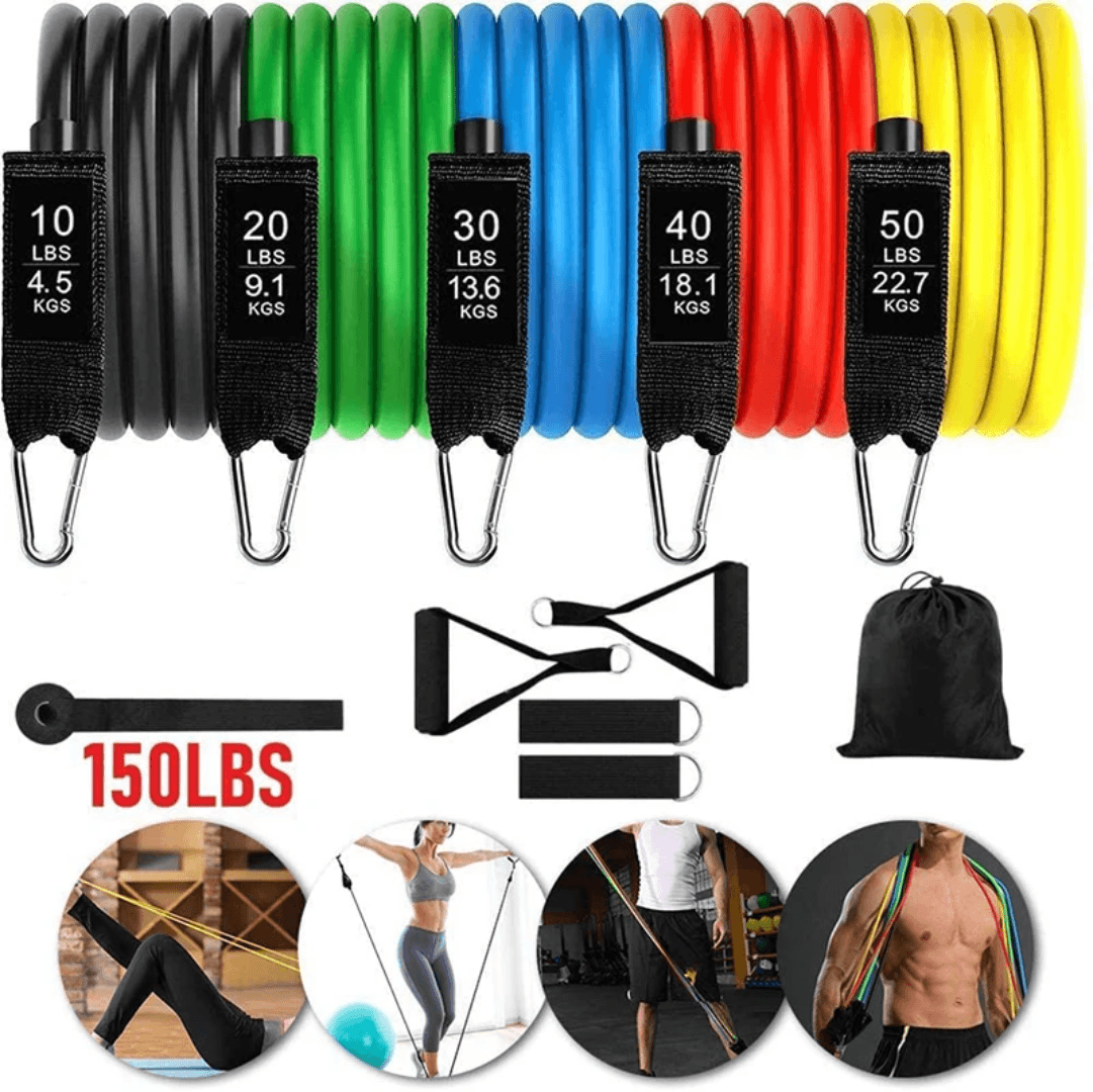 Heavy duty 11pcs set resistance bands for home use