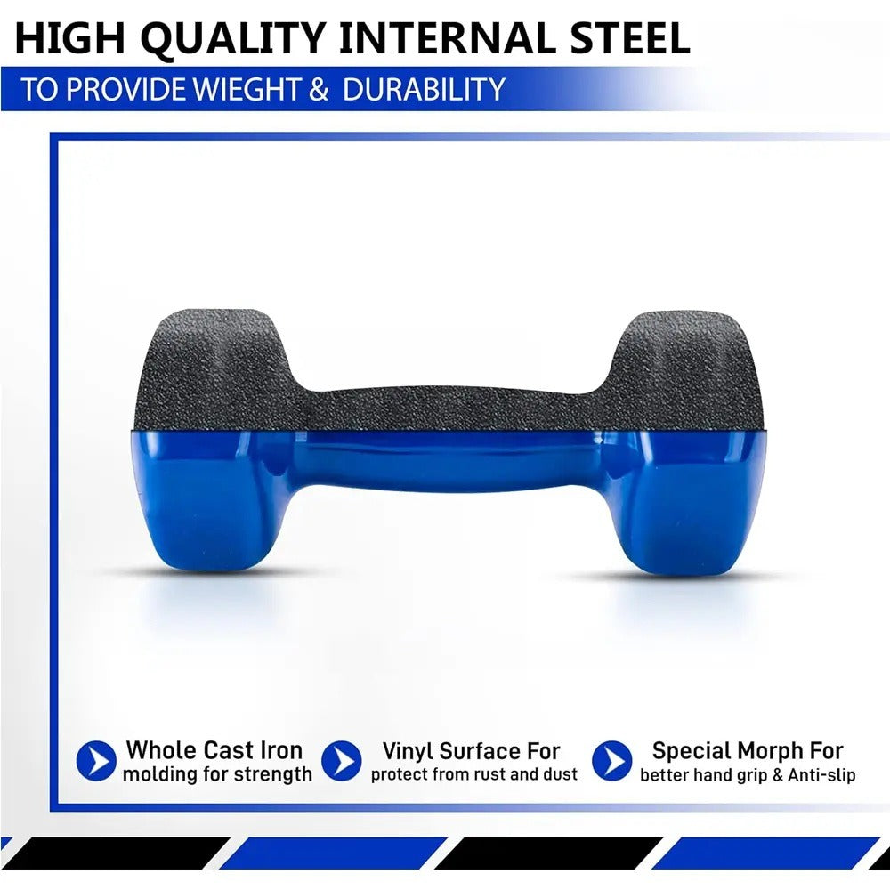 Vinyl coated pair dumbbells , from 1 to 5 kg
