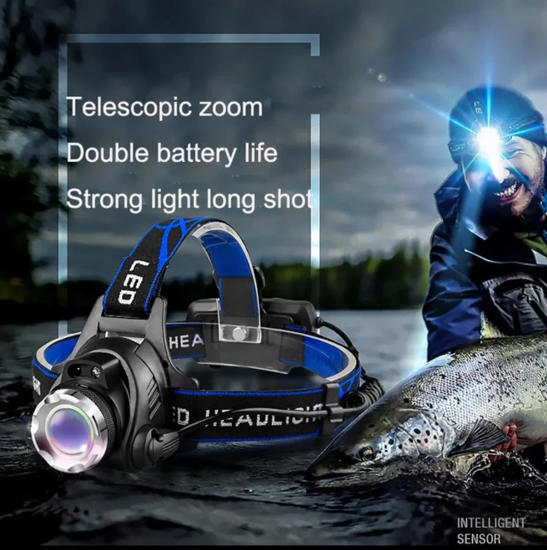 Camping headlight with induction sensor 