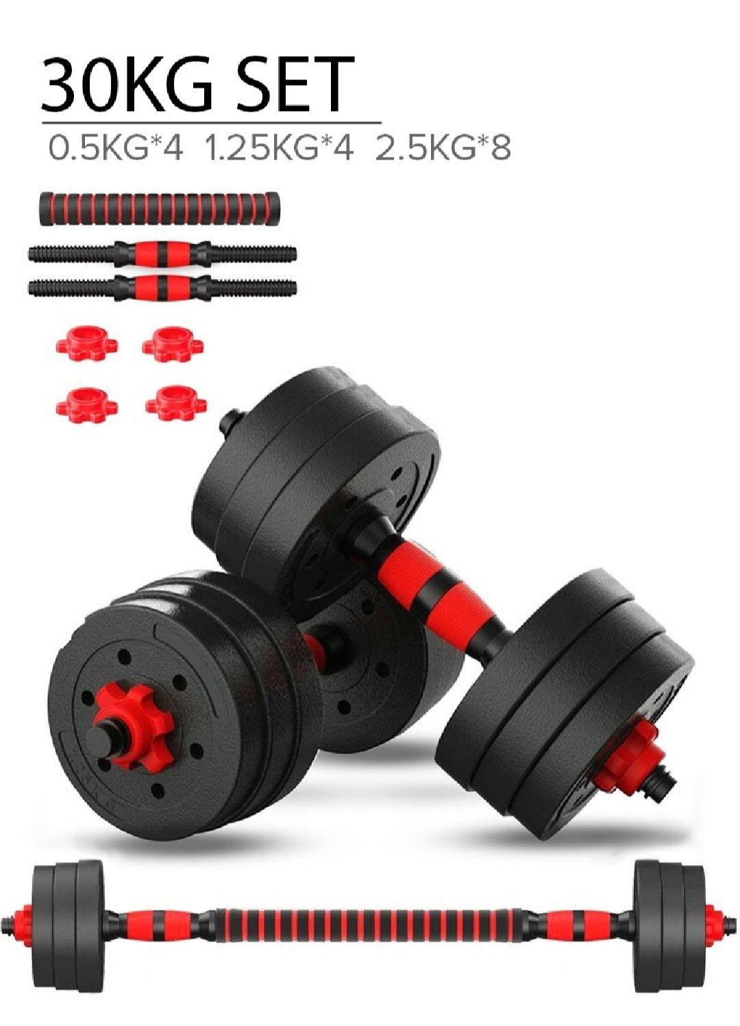 30kg adjustable dumbbells with cement filling
