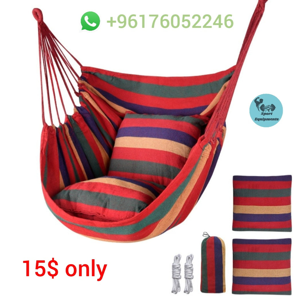 Hanging hammock chair for indoor and outdoor relaxation