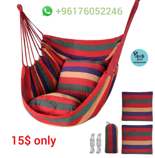 Hanging hammock chair for indoor and outdoor relaxation