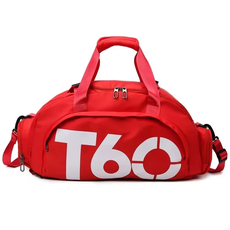 Convertible gym bag with backpack straps and shoe compartment