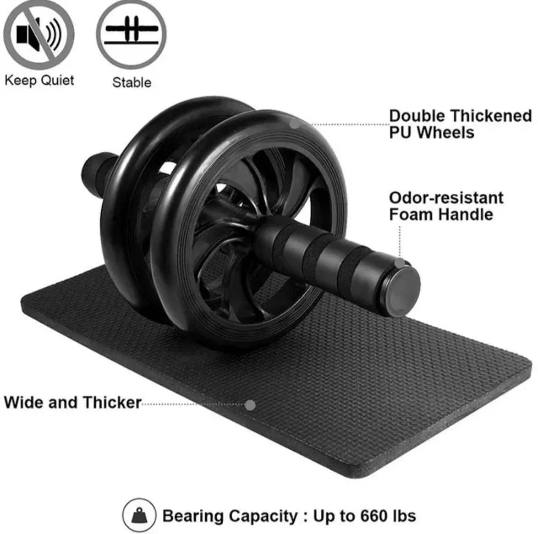Double wheel ab roller for core strengthening