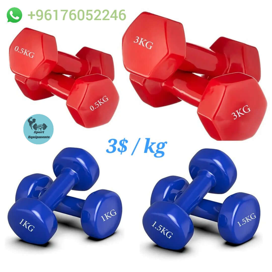 Vinyl coated dumbbells of low weights