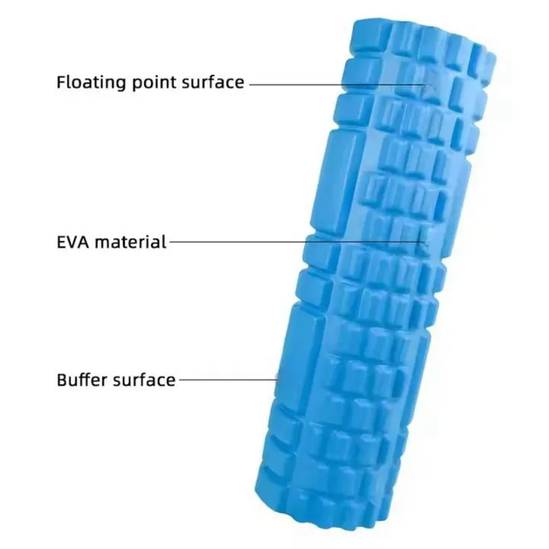 Foam roller for muscle recovery and yoga stretching