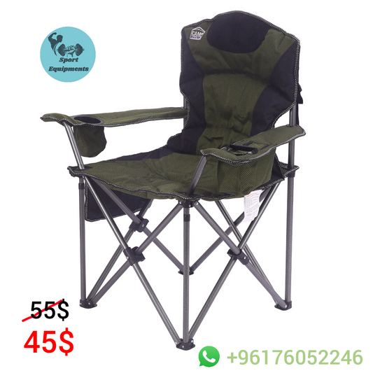 Folding camping chair portable outdoor chair with armrest and cupholder