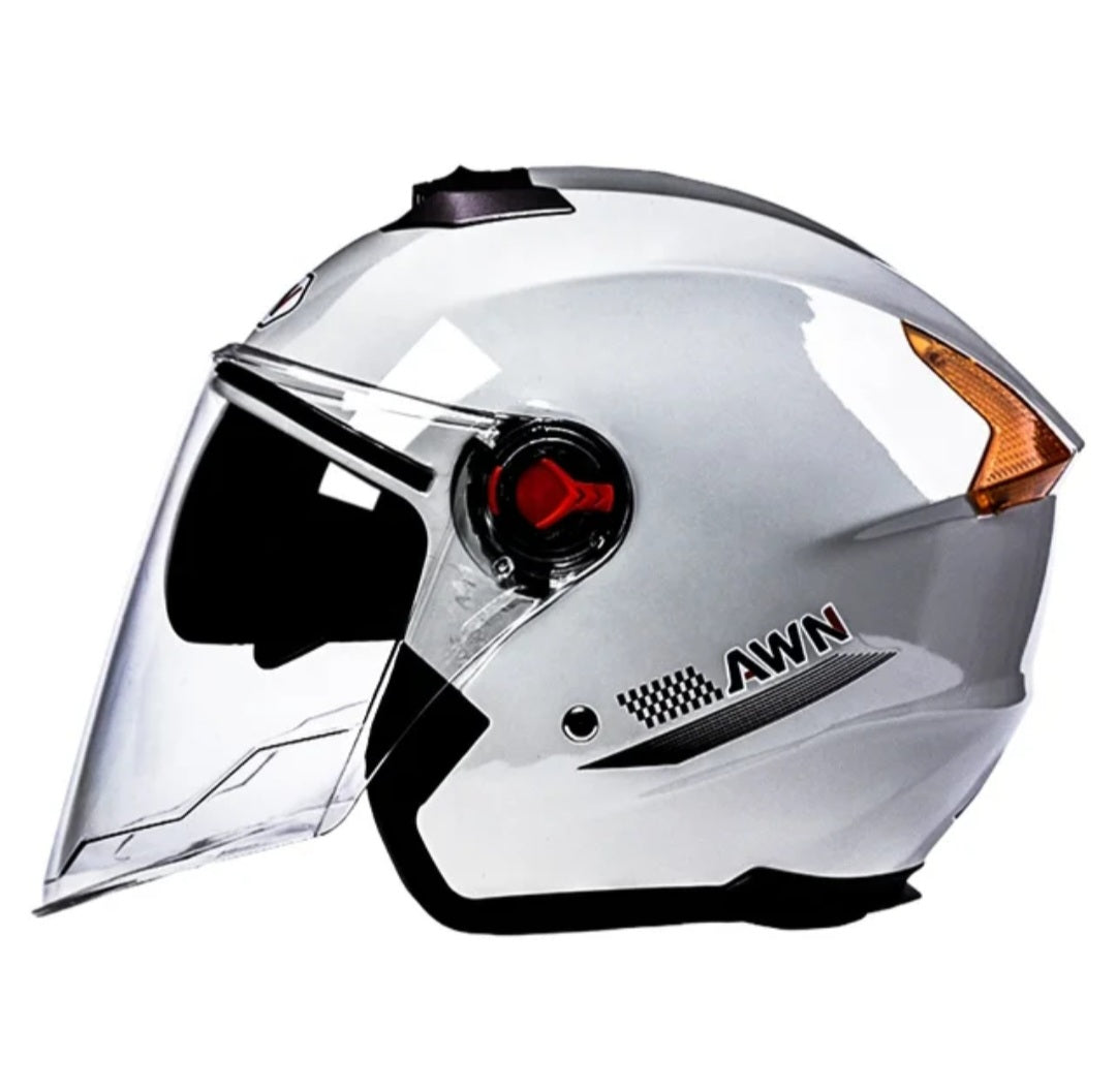Open face motorcycle helmet
