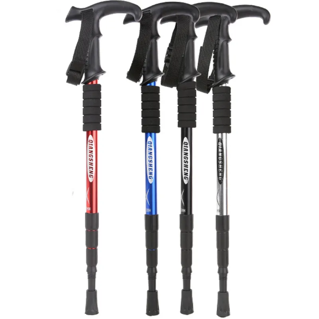 Adjustable trecking pole with shock absorption