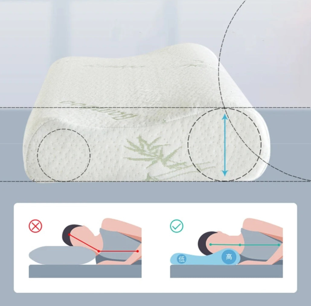 Memory foam pillow for neck support