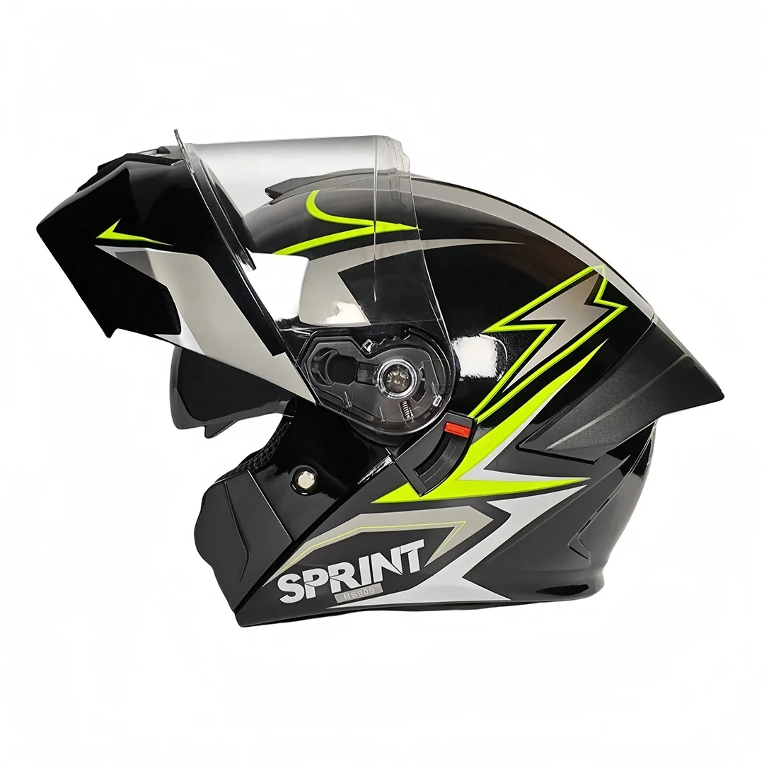 Double visor flip up motorcycle helmet