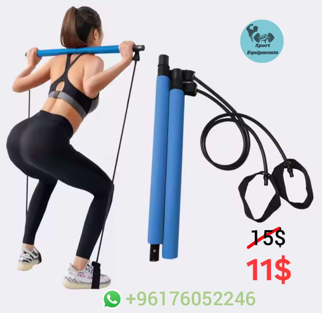 Pilates bar workout stick for resistance training and fitness