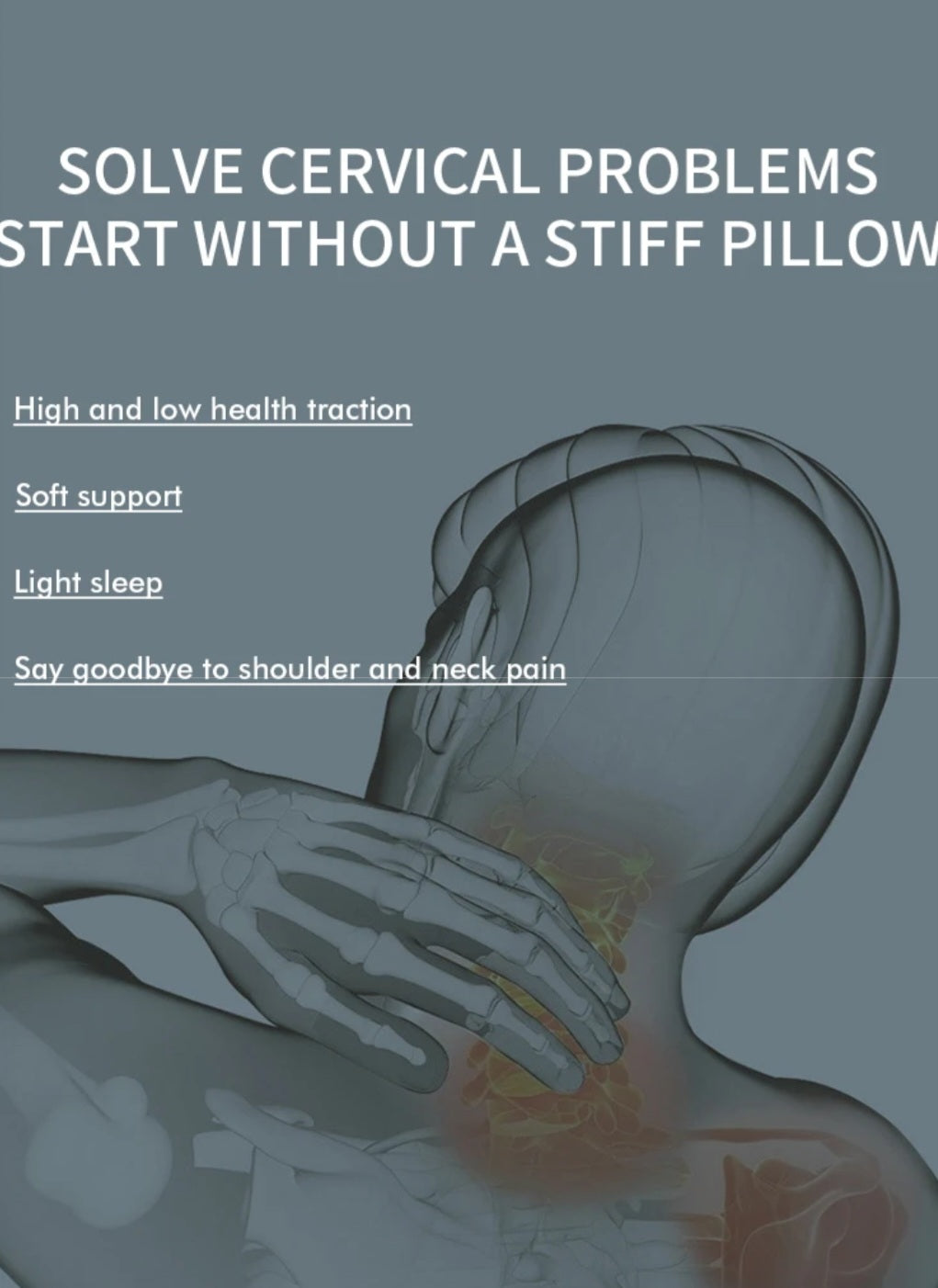 Picture explaining the benefits of memory foam pillow