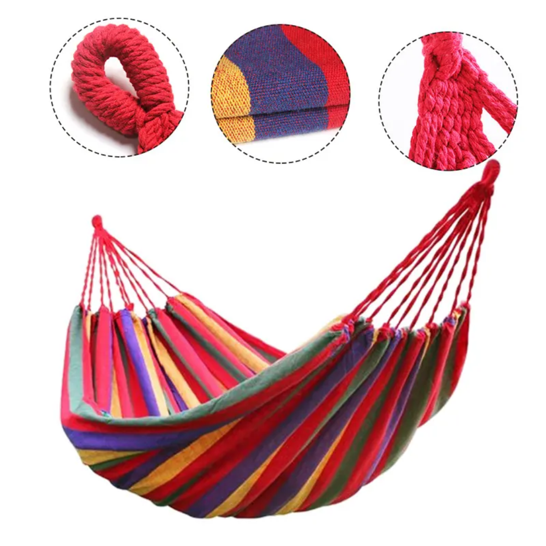 Outdoor hammock for relaxation and camping use