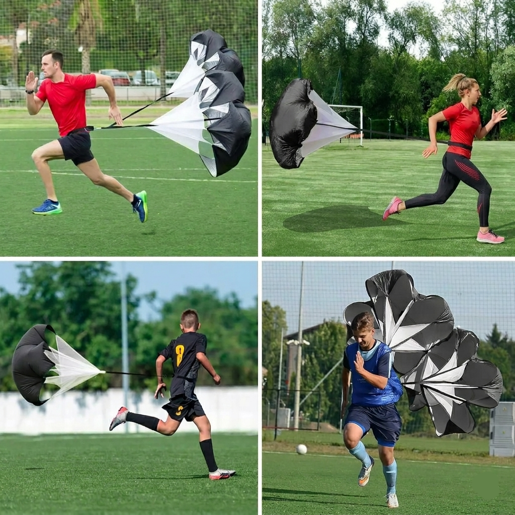 Running parachute that produce resistance
