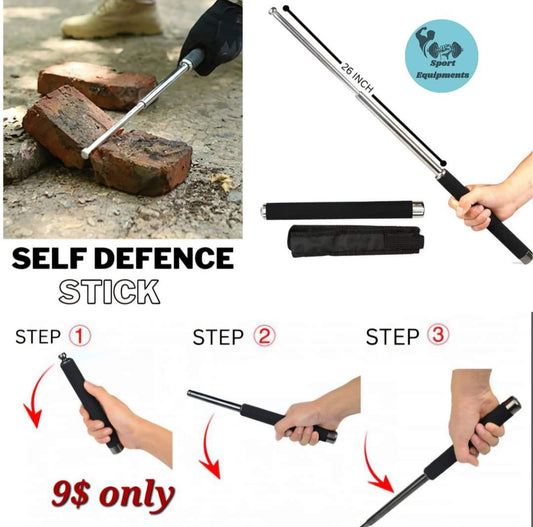 images showing a collapsible self-defense stick.