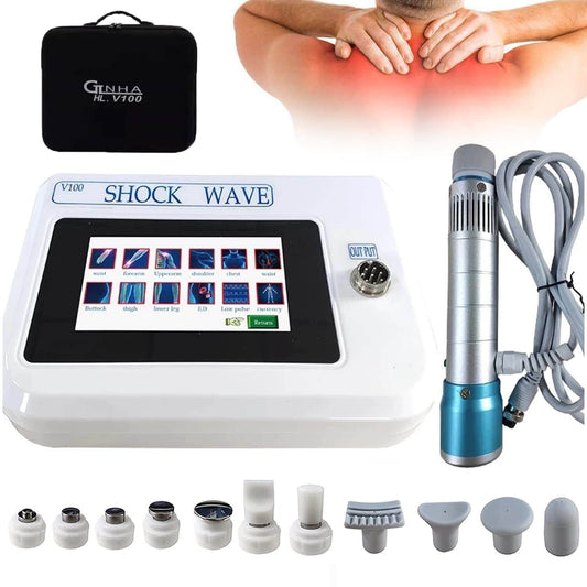 Portable shock wave therapy device for physical therapy use