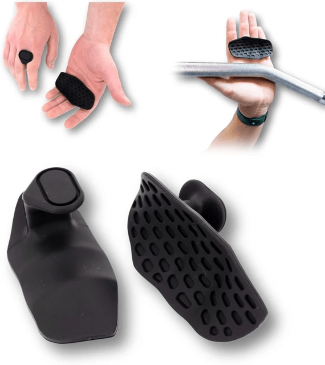 Black silicone finger and hand guards for weight lifting