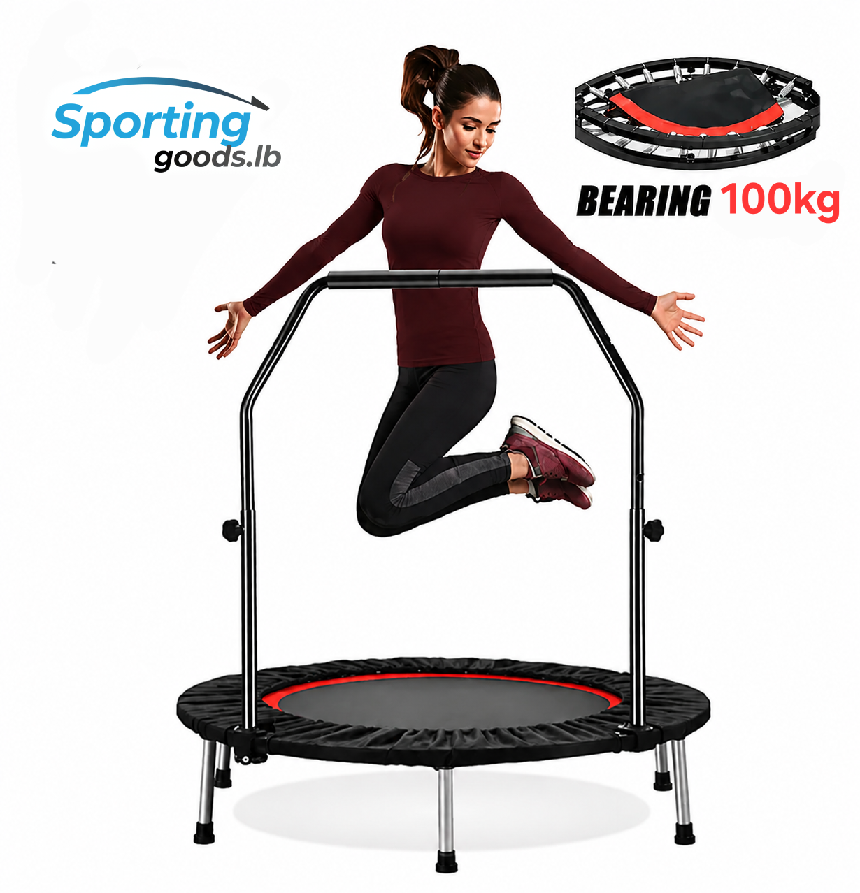 Circular trampoline with handles