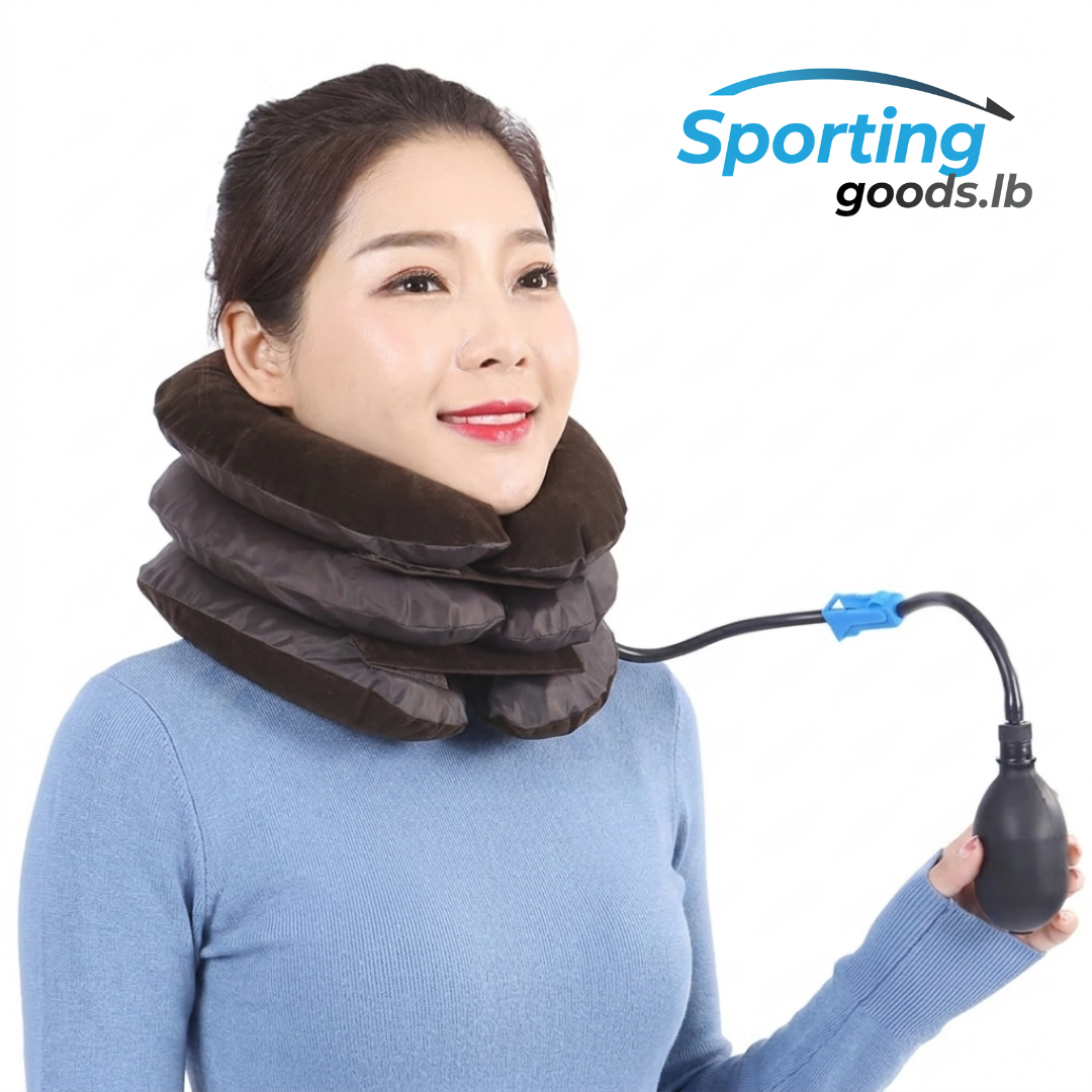 Inflatable neck traction device