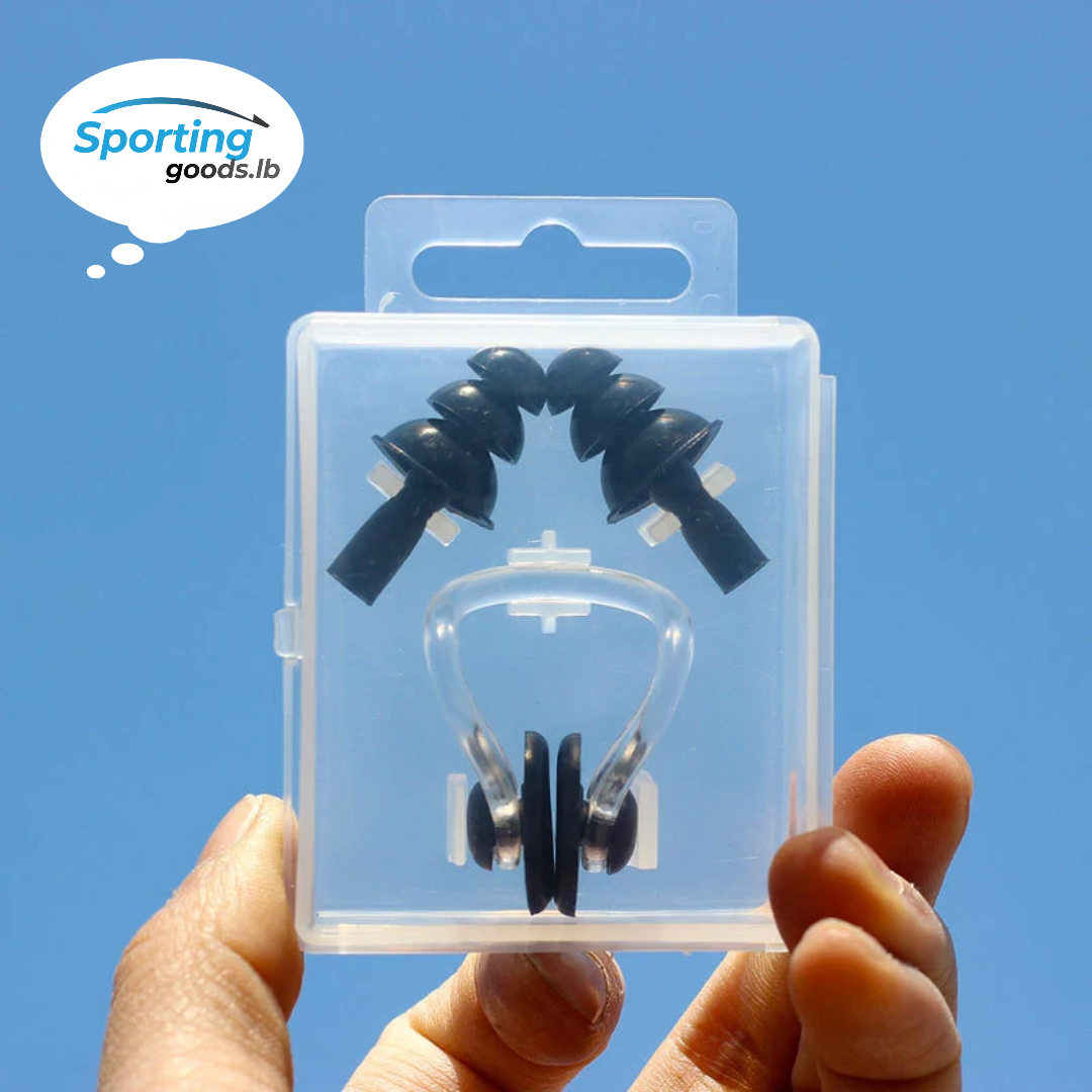 Swimming ear plugs and nose clip